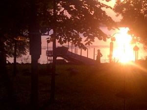 Sunset at the lake in Lake Park, MN